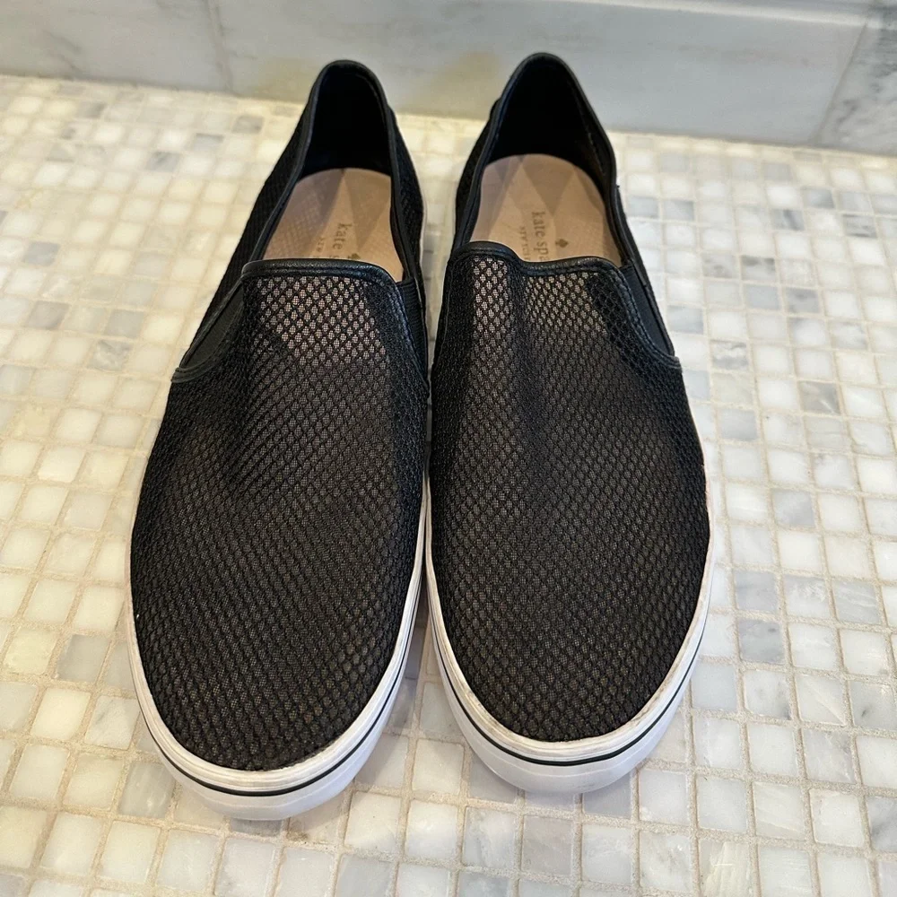 Kate Spade Women’s Black Sallie Mesh Slip-On Sneakers Size 10